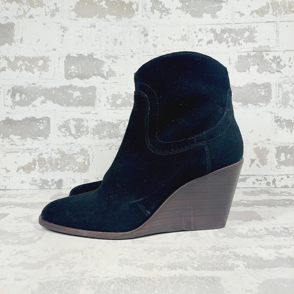 New Lucky Brand Wadier Wedge Suede Ankle Boots  O379